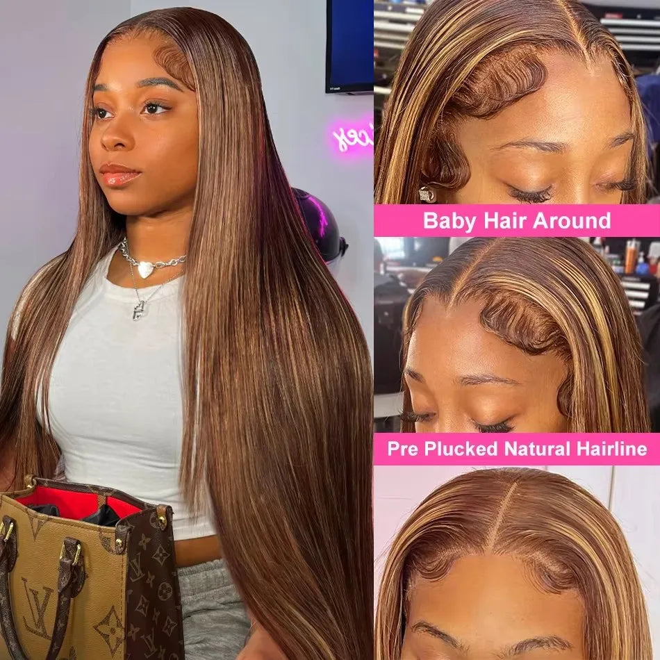 (13x4, 13x6) 18-38"- Honey Blonde Glow Wig