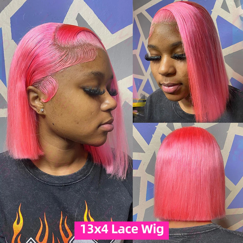 (13x4, 13x6) 10-14"- HD Pink Bob Perfection