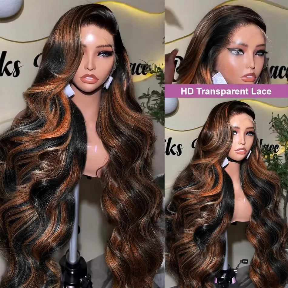 (13x4, 13x6) 16-34"- Ombre Glow Body Wave Wig