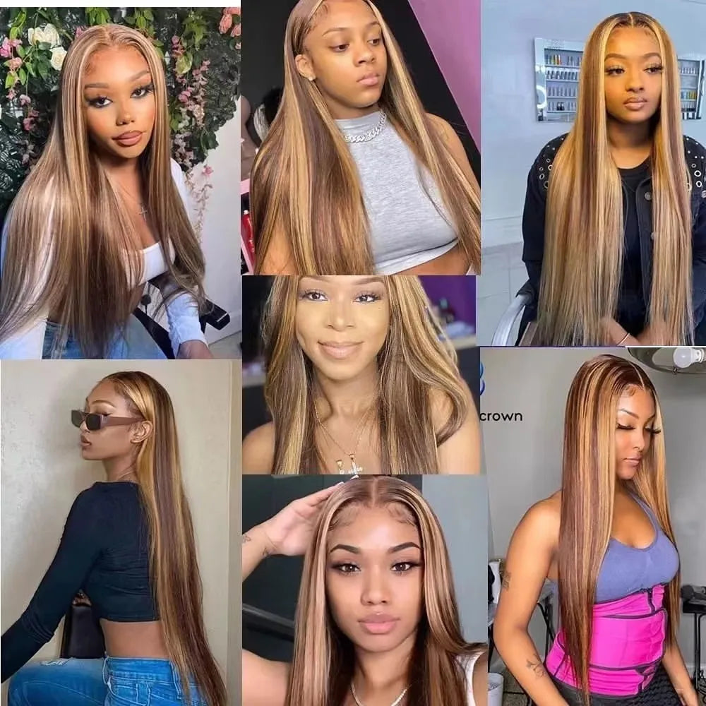 (13x4, 13x6) 18-38"- Honey Blonde Glow Wig