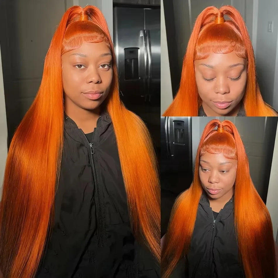 (13x4, 13x6) 18-36"- Ginger Sleek HD Lace Wig
