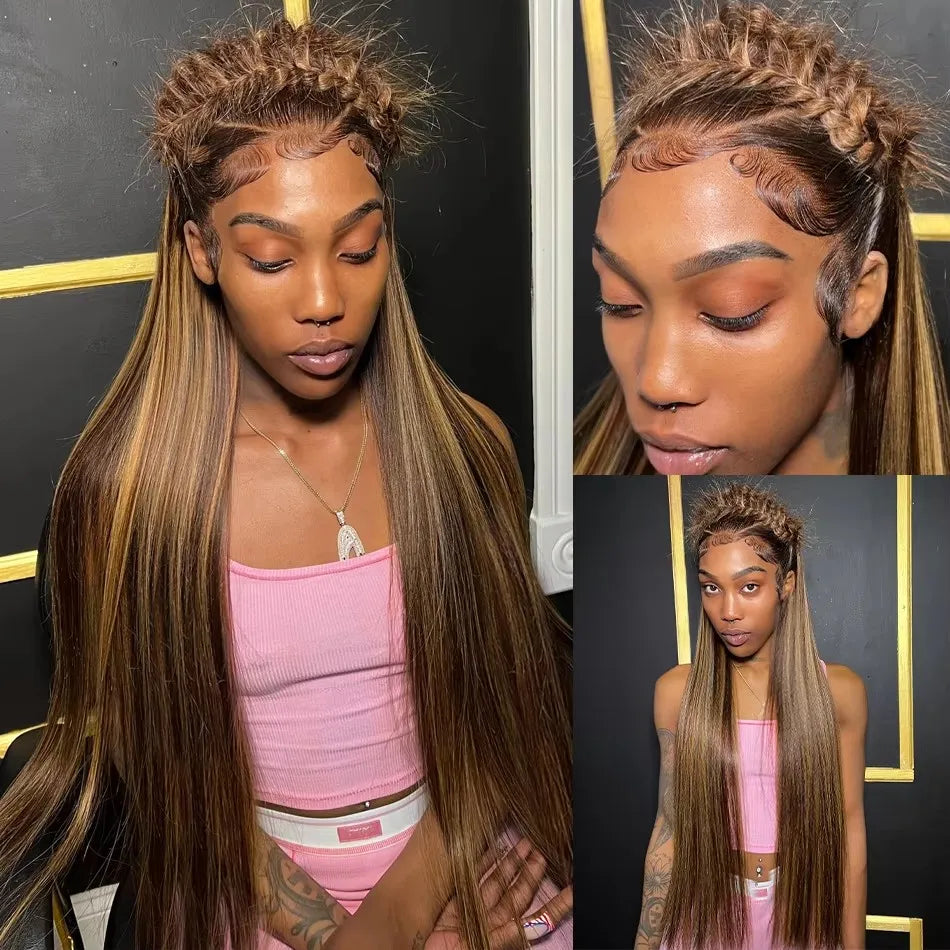 (13x4, 13x6) 18-38"- Honey Blonde Glow Wig