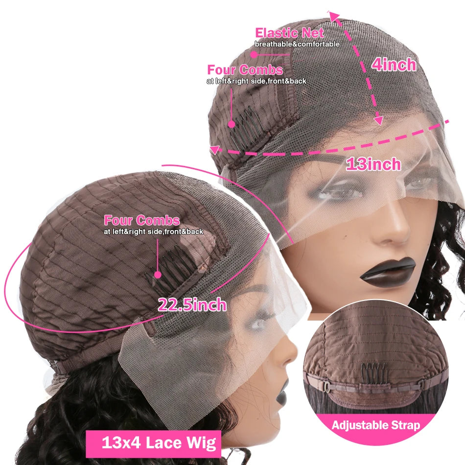 (13x4, 13x6) 16-40"- Deep Wave Lace Magic Wig