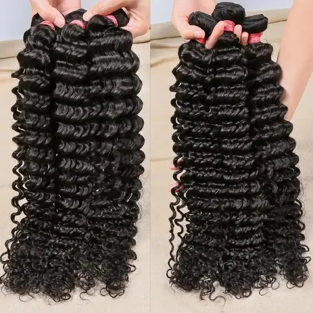 Hair Extension- CurlyGlow Deep Wave Bundles