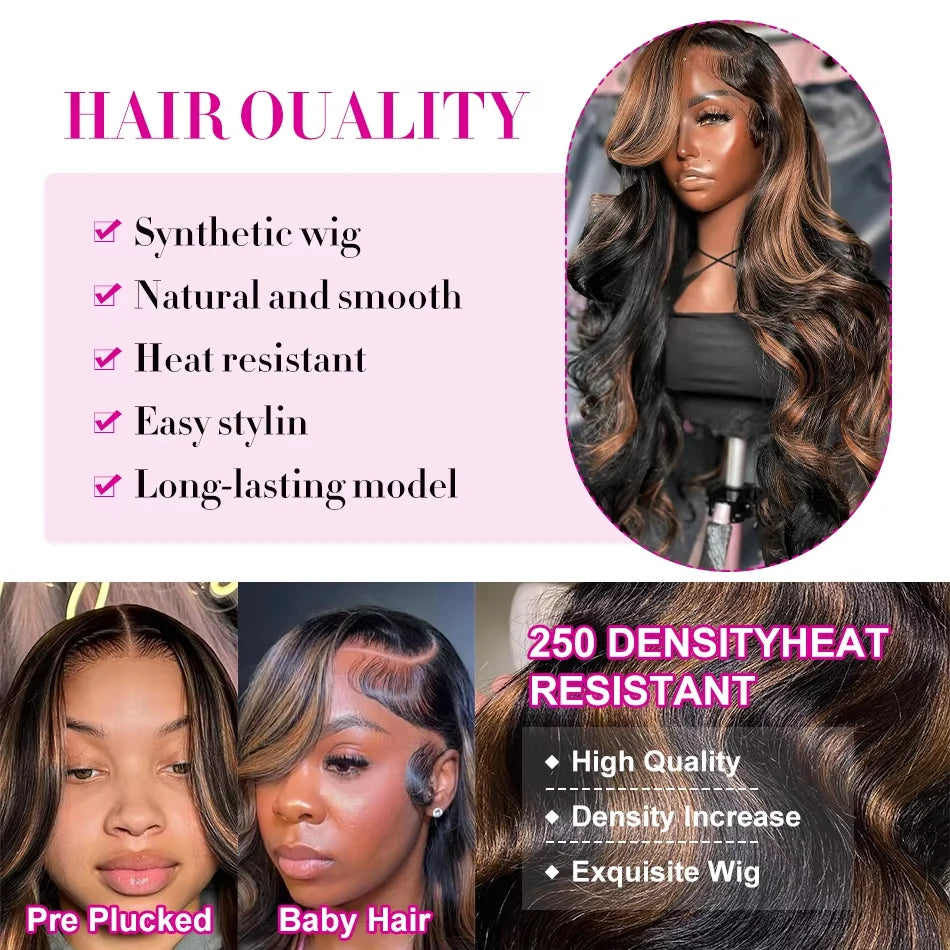 (13x4, 13x6) 16-34"- Ombre Glow Body Wave Wig