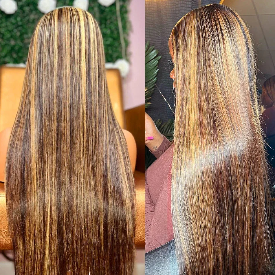(13x4, 13x6) 18-38"- Honey Blonde Glow Wig