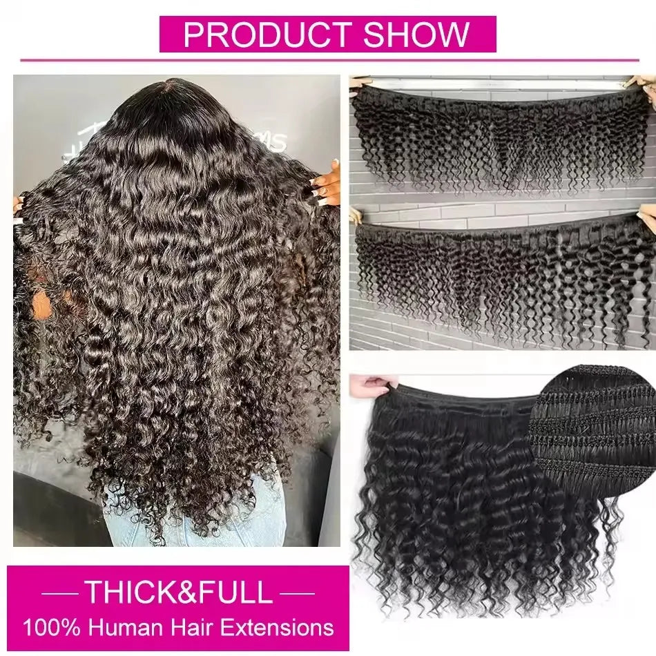 Hair Extension- CurlyGlow Deep Wave Bundles