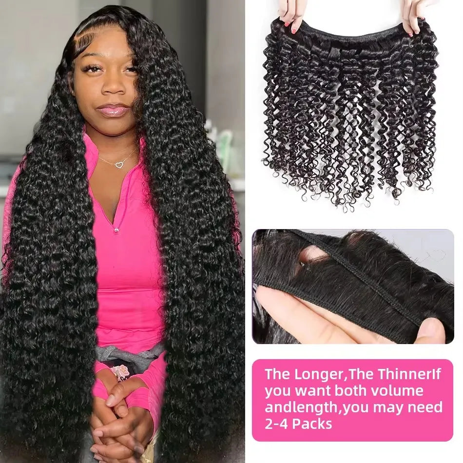 Hair Extension- CurlyGlow Deep Wave Bundles