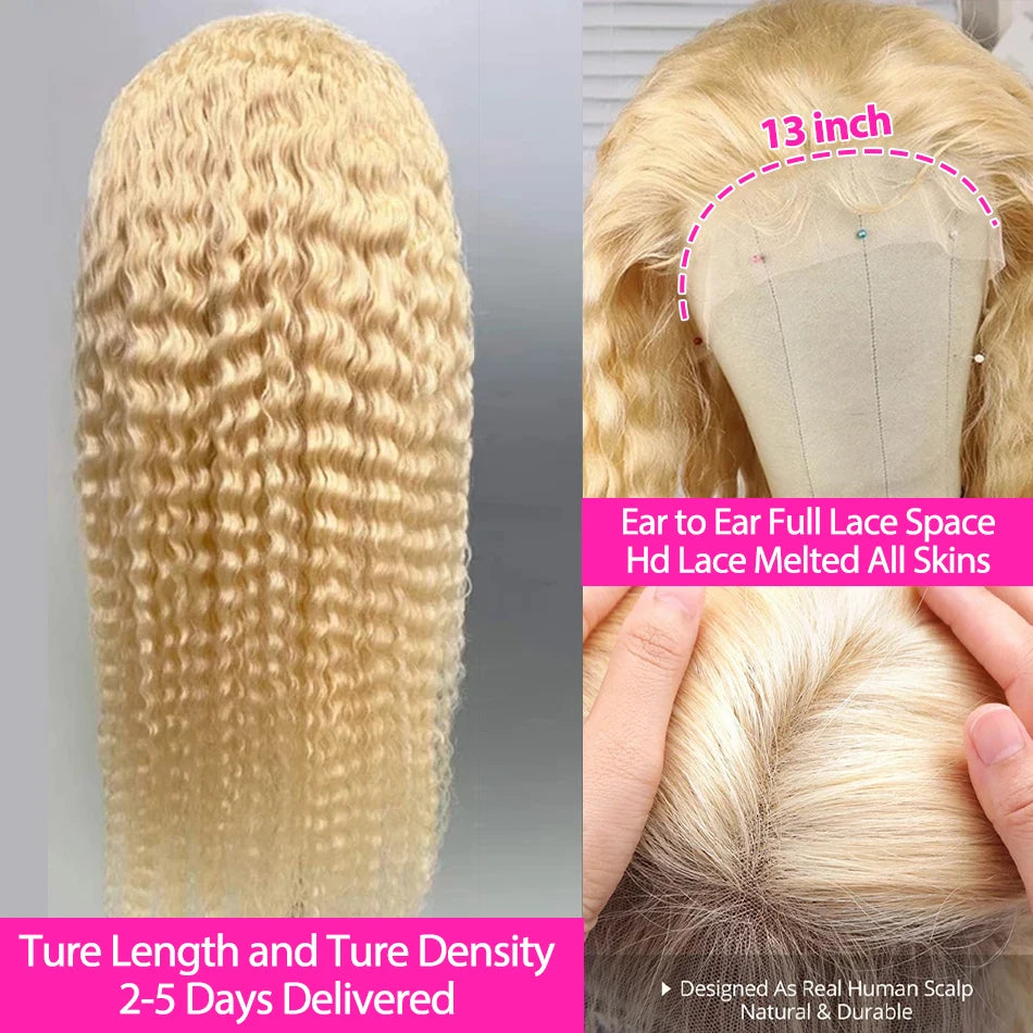 (13x4, 13x6) 18-36"- 613 Honey Blonde Luxe Wig