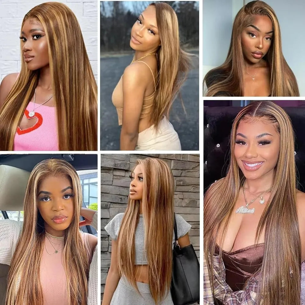 (13x4, 13x6) 18-38"- Honey Blonde Glow Wig