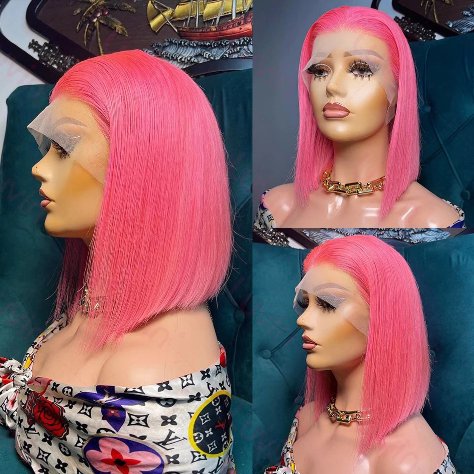(13x4, 13x6) 10-14"- HD Pink Bob Perfection