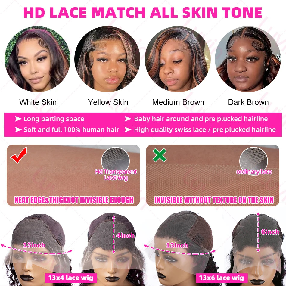 (13x4, 13x6) 16-32"- Bold Blend Body Wave Wig