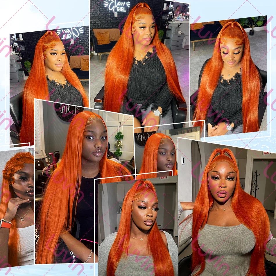 (13x4, 13x6) 18-36"- Ginger Sleek HD Lace Wig