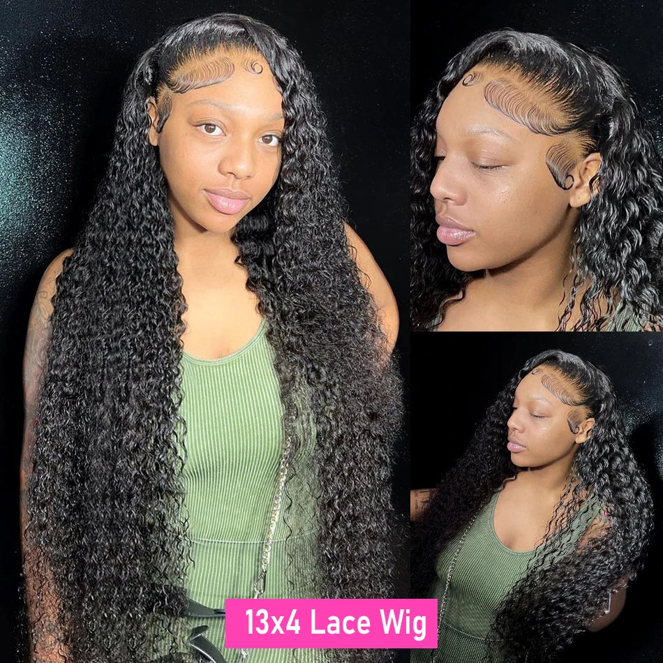 (13x4, 13x6) 16-40"- Deep Wave Lace Magic Wig
