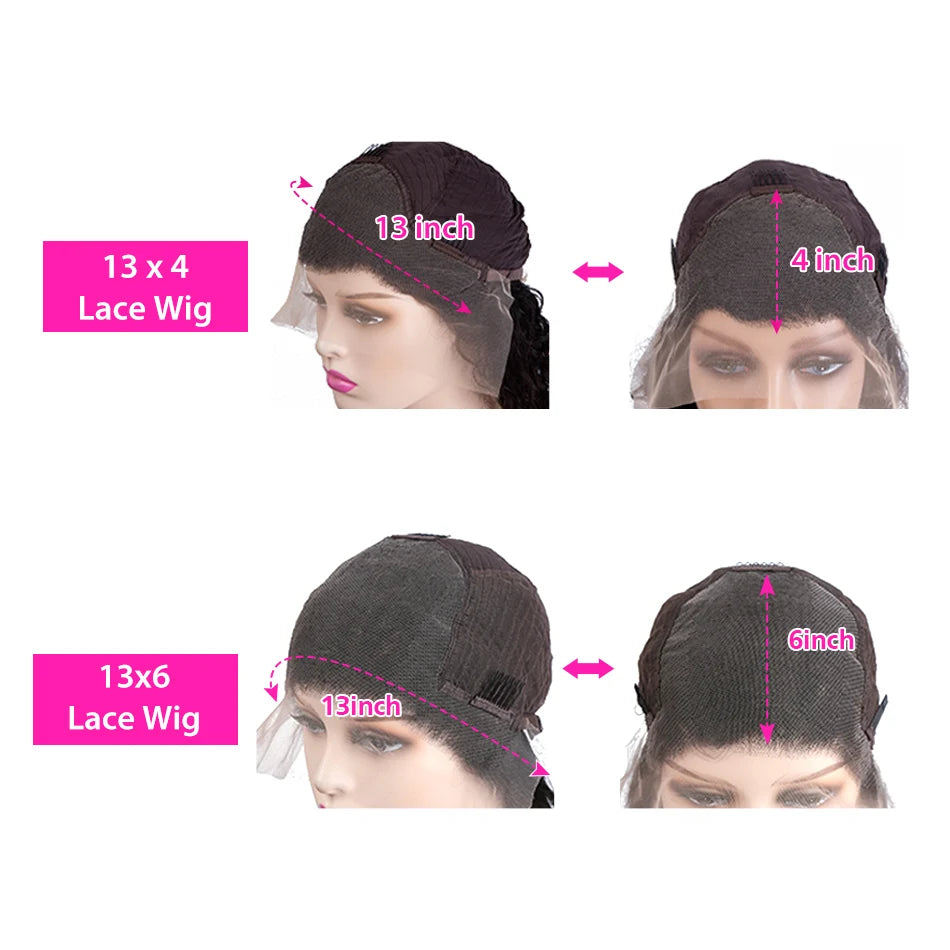 (13x4, 13x6) 16-40"- Deep Wave Lace Magic Wig