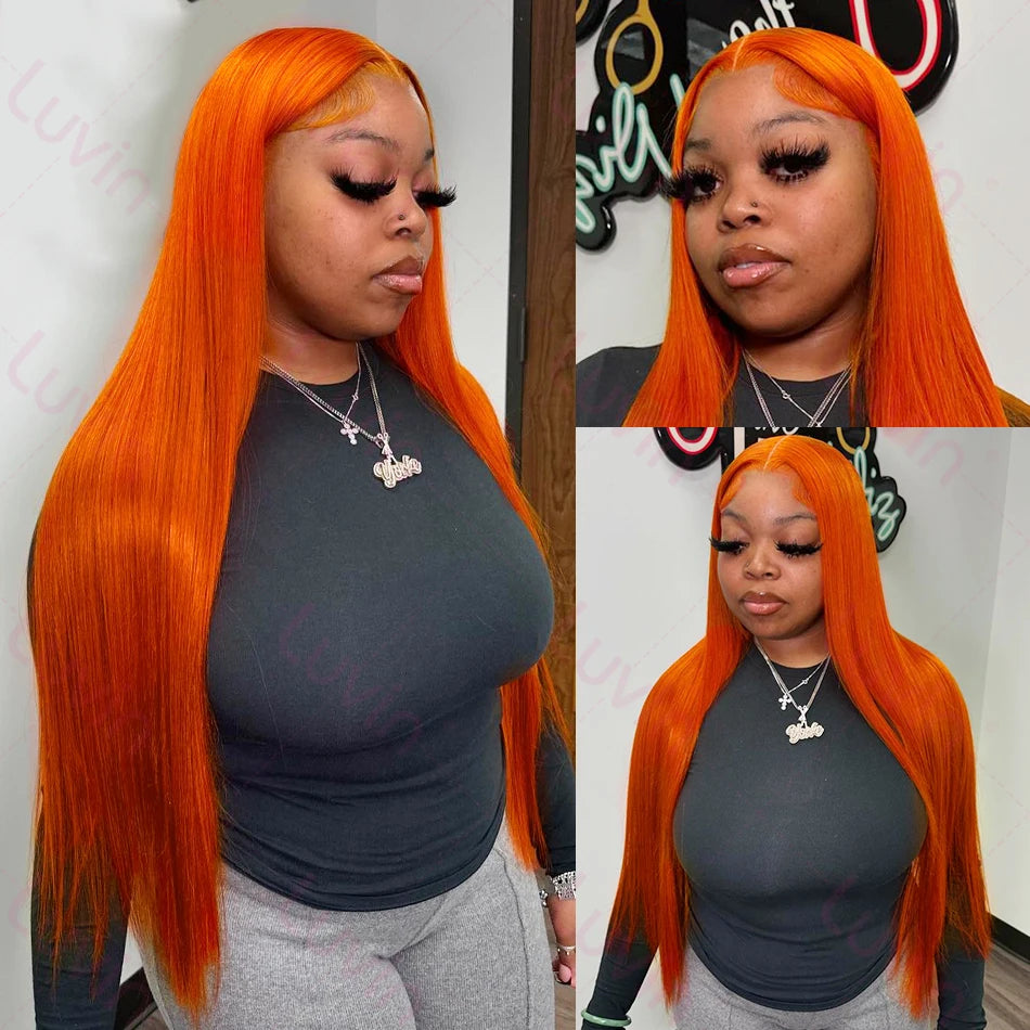 (13x4, 13x6) 18-36"- Ginger Sleek HD Lace Wig