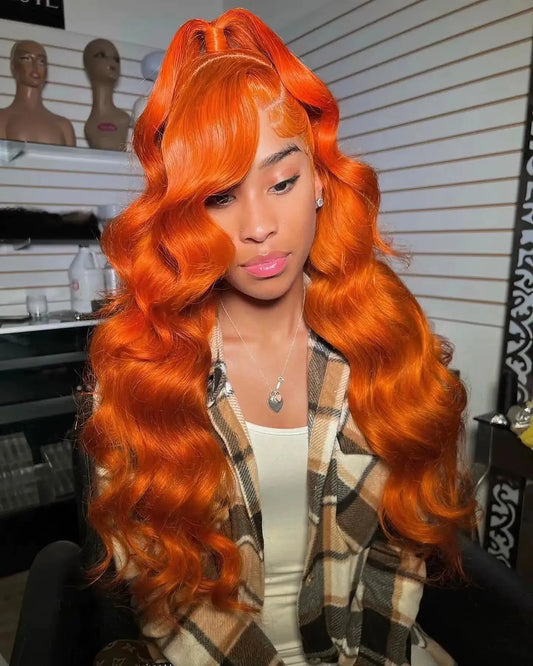 (13x4, 13x6) 18-36"- Ginger Glam Lace Wig