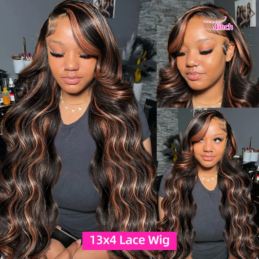 (13x4, 13x6) 18-32"- Glam Ombre Wave Wig