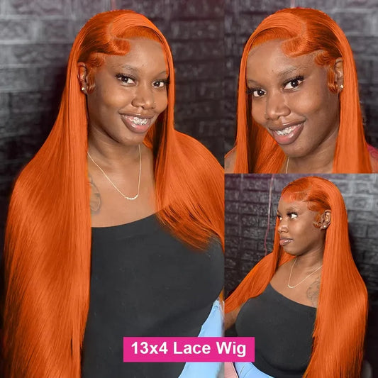 (13x4, 13x6) 18-36"- Ginger Sleek HD Lace Wig