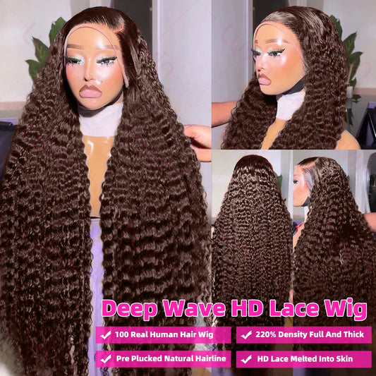(13x4, 13x6) 18-38"- Choco Curls HD Lace Wig