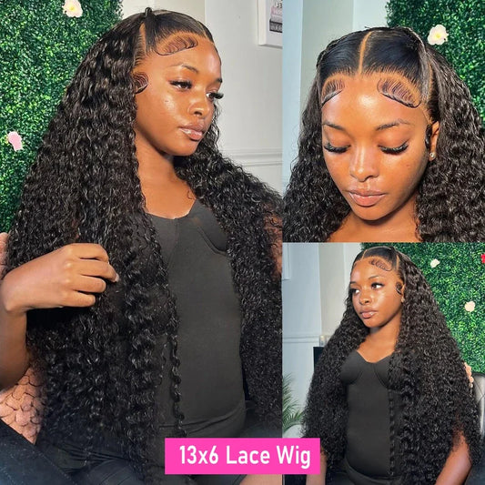 (13x4, 13x6) 16-40"- Deep Wave Lace Magic Wig